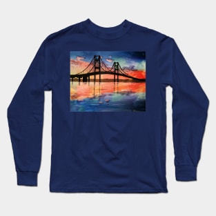 Mackinac Bridge Geometric Long Sleeve T-Shirt